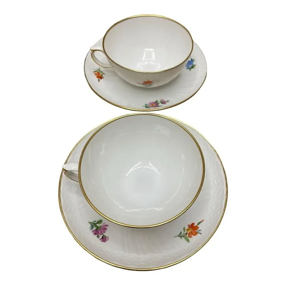 Royal Copenhagen Tea Cups & Saucers 493 / 1551 All Different Floral Bouquets